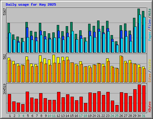 Daily usage for May 2025