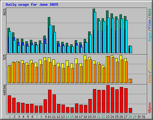Daily usage for June 2025