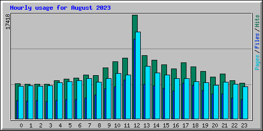 Hourly usage for August 2023